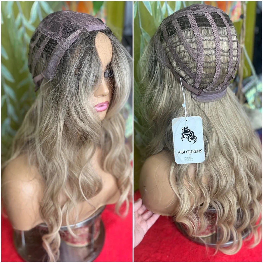 mixed blonde face framing highlights wig